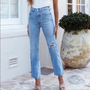 Levi’s Premium Ribcage Straight Leg Ankle Jeans. Button Fly. Size 30 X 27